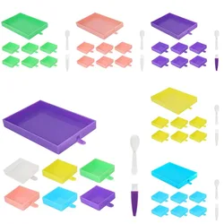 6 Grid Palette Diamond Painting Tray Large Capacity Drill Plate Diamond Painting Pen Nail Art Beading Plates Cross Stitch Tools