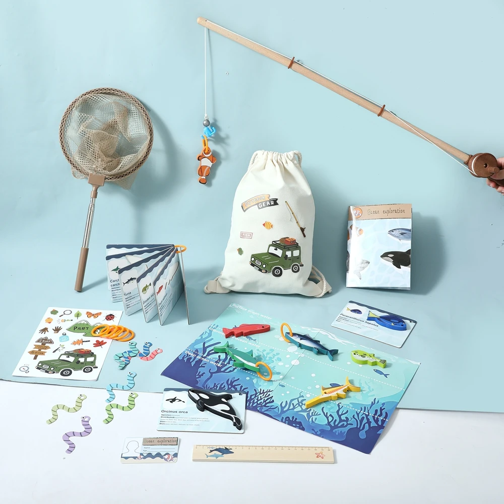 مجموعة ألعاب صيد السمك للأطفال لعبة محاكاة مشهد الصيد مقلد Shalbyi Mahi صنارة صيد الأسماك مجموعة بطاقات هدية للأطفال