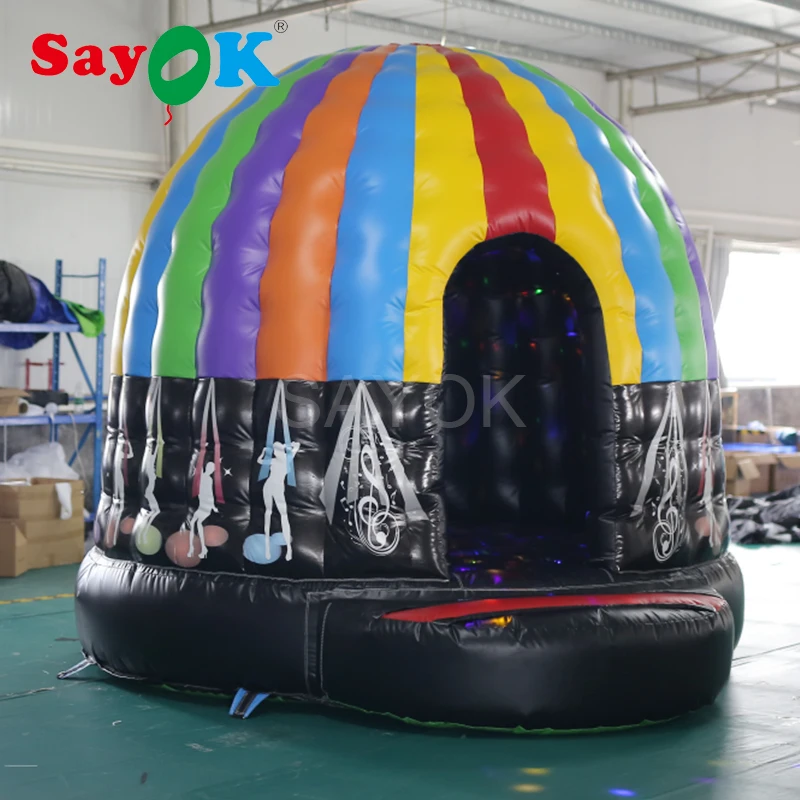 3m(10ft) Outdoor Pvc Inflatable Disco Dome Bouncy Jumper House With Magic Led Light For Events Parties