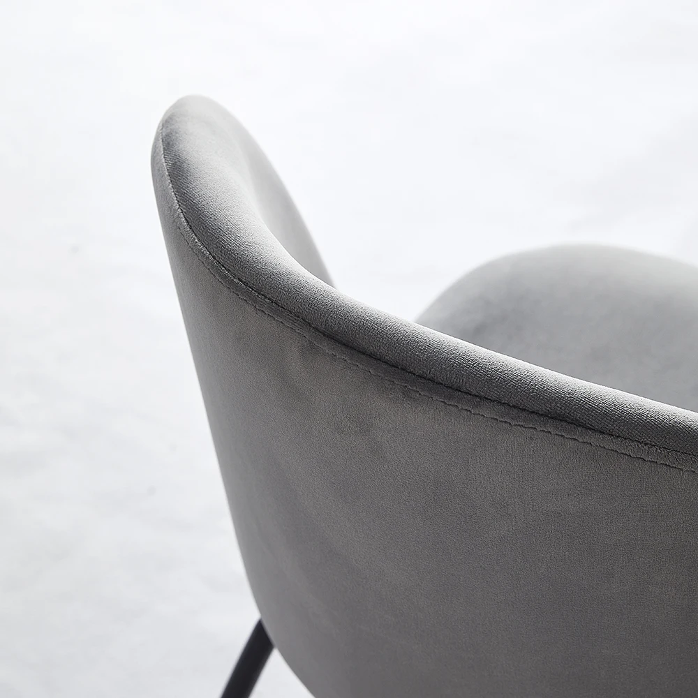 Chaises d'hôtel en cuir de café de loisirs modernes, chaise de salon de velours avec des pieds électriques