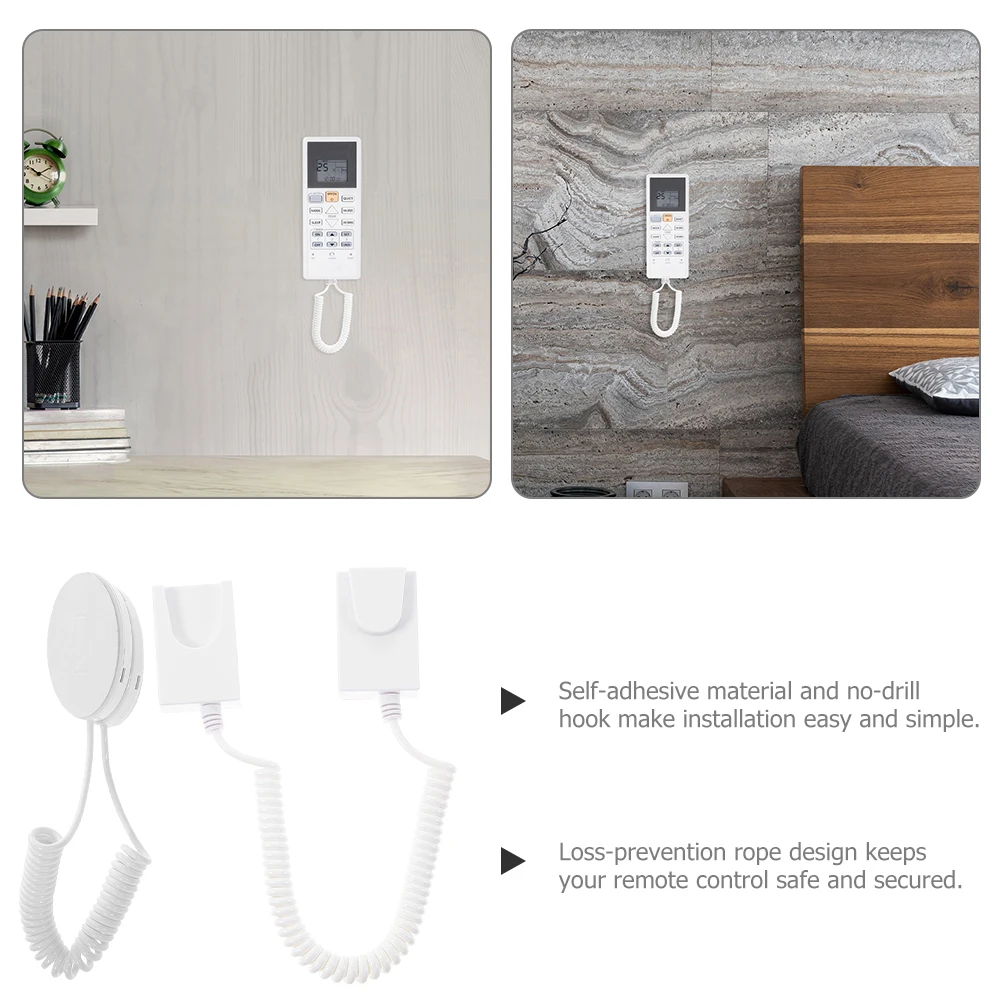 

2pcs Retractable Remote Control Tether Security Cable Anti-Lost Rope Holder Coiled Leash For Dvd Phone Keys Universal