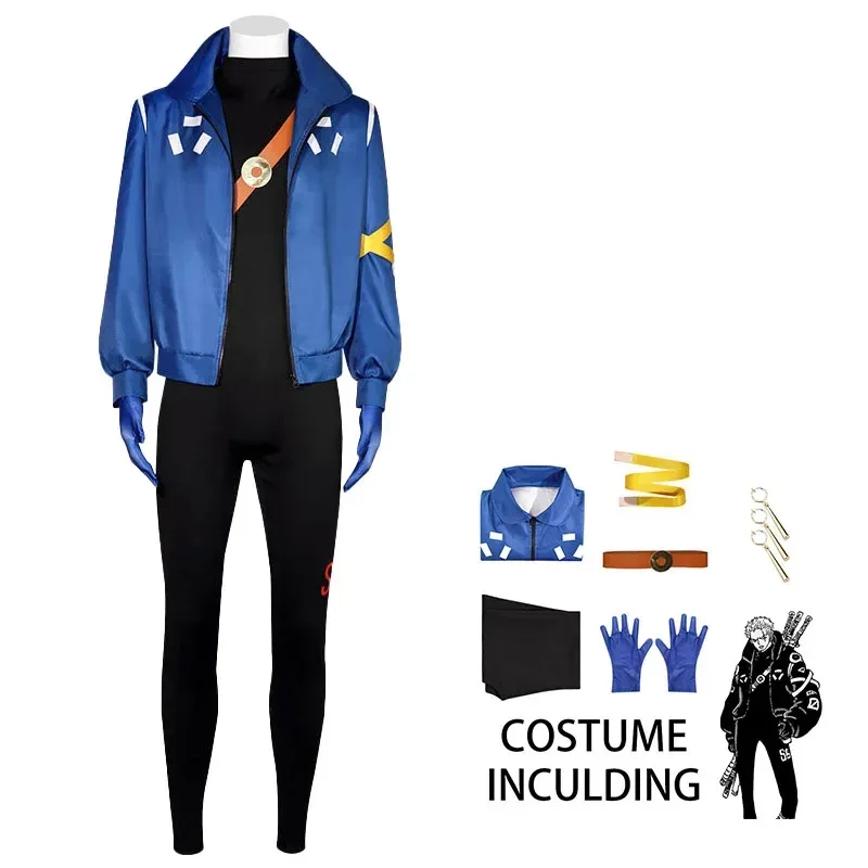 

Anime Roronoa Zoro Cosplay Costume Uniform Fantasy Gloves Wig Earrings Egg Head Halloween Roleplay Fantasia Outfits Adult Menc;8