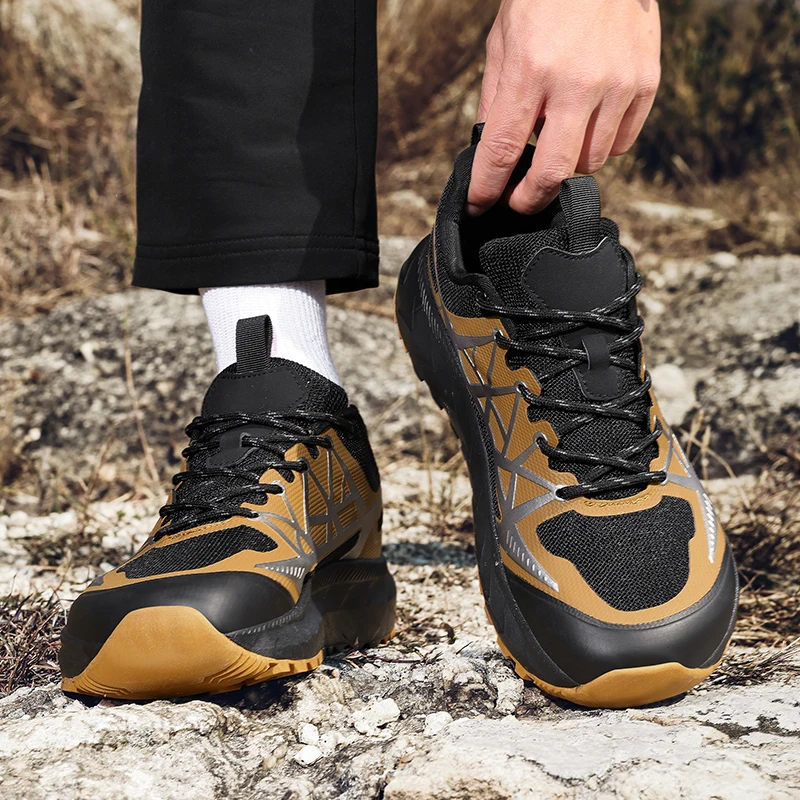 

Men's Wide Fit Suede Hiking Shoes Non-Slip Wear-Resistant Outdoor Trekking Casual Low-Top Mountain Climbing Sneakers