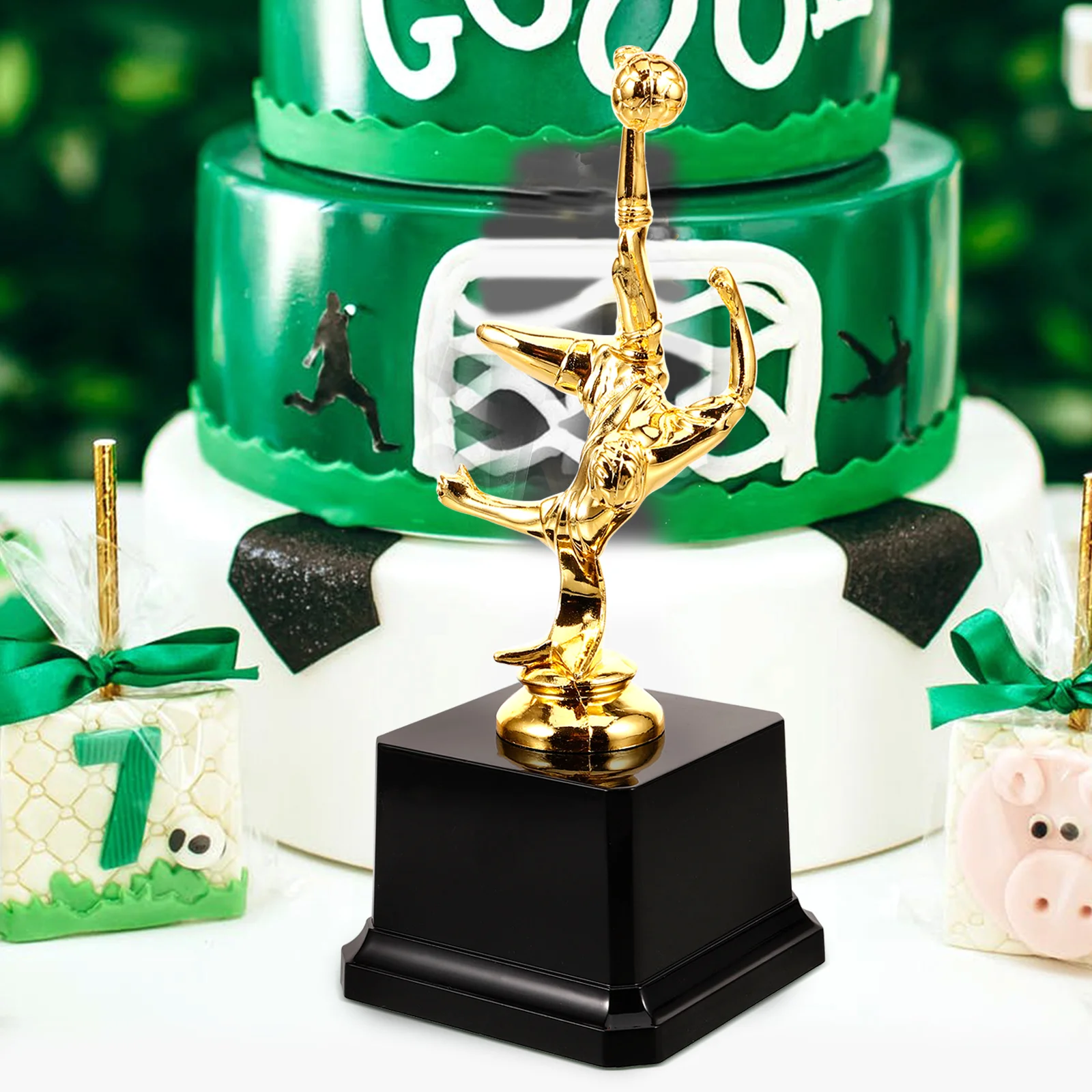 

Plastic Football For Sports Competition Award Table Decor Match Trophy Desktop Ornament Small Athlete Trophy