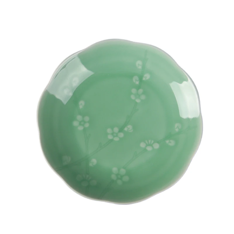 

Celadon Plate ceramic tableware creative Japanese household dinner plate Flower deep plates plate soup plate