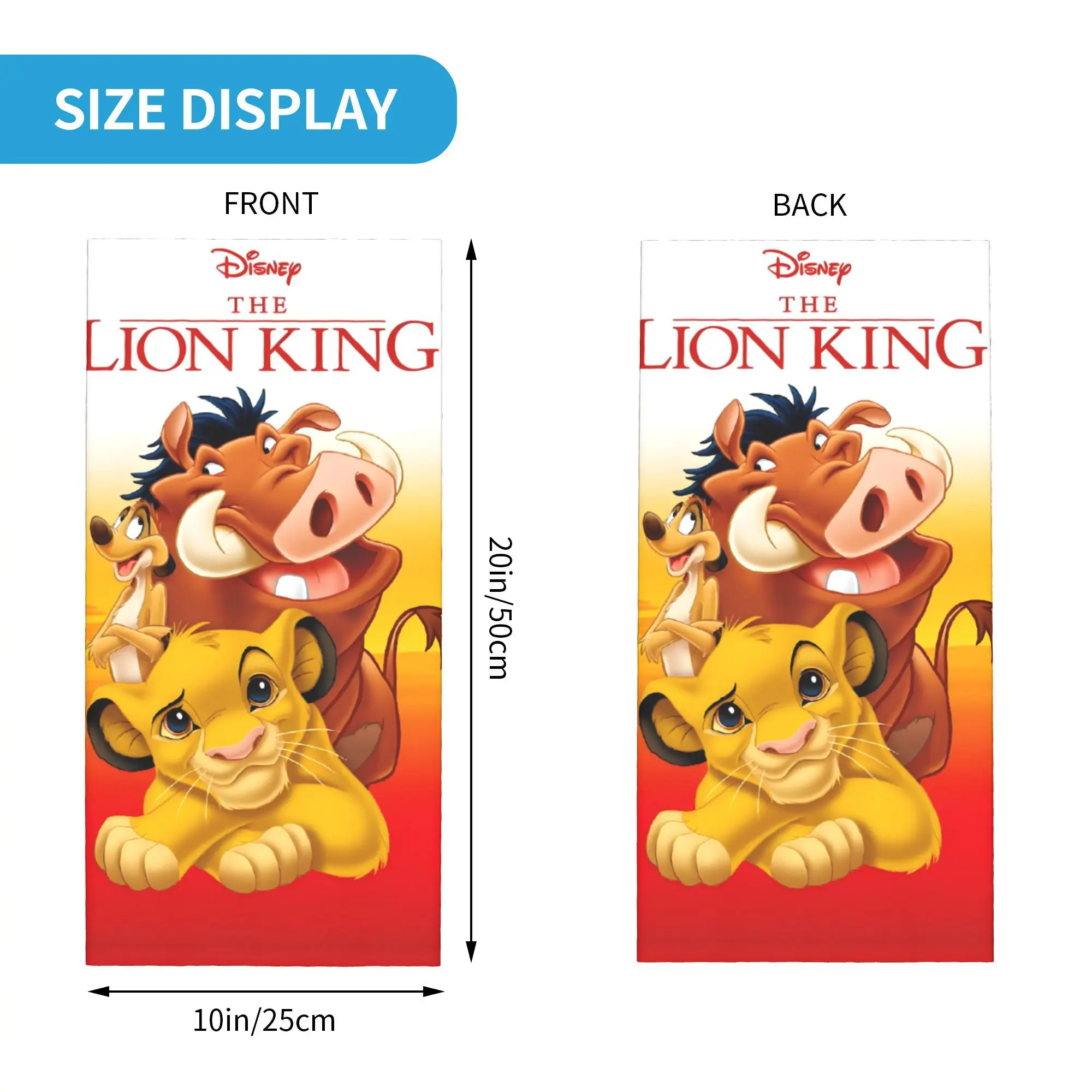 Personalizzato Il Re Leone Film Bandana Scaldacollo Uomo Donna Escursionismo invernale Sciarpa Ghetta Hakuna Matata Cartoon Face Cover