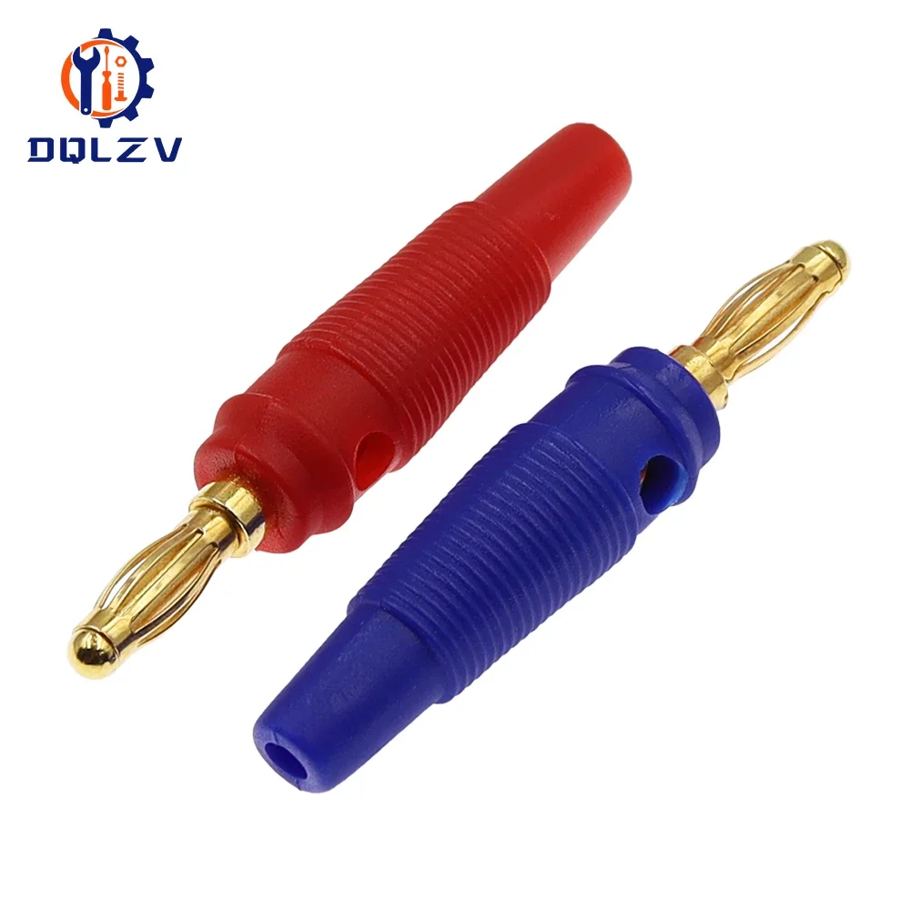 4mm Plugs Gold Plated Musical Speaker Cable Wire Pin Banana Plug Connectors Socket Red Black Blue Green Yellow