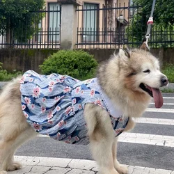 Large Dog Clothing Summer Big Pet Dress Poodle Schnauzer Corgi Samoyed Border Collie Husky Labrador Golden Retriever Clothes 6XL