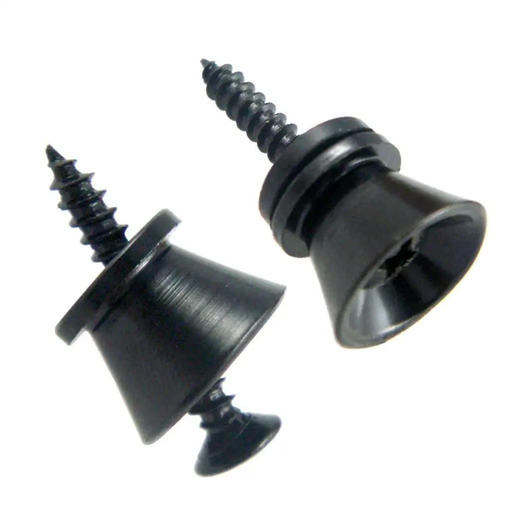 Iron Strap Lock Pin Peg Kit with Rubber Guitar Strap Blocks and End Pins for Acoustic Electric Guitar Strap Accessories