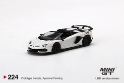 TSM MINI GT 1:64 #224  Aventador SVJ Roadster Bianco Canopus Die-cast alloy car model  gifts