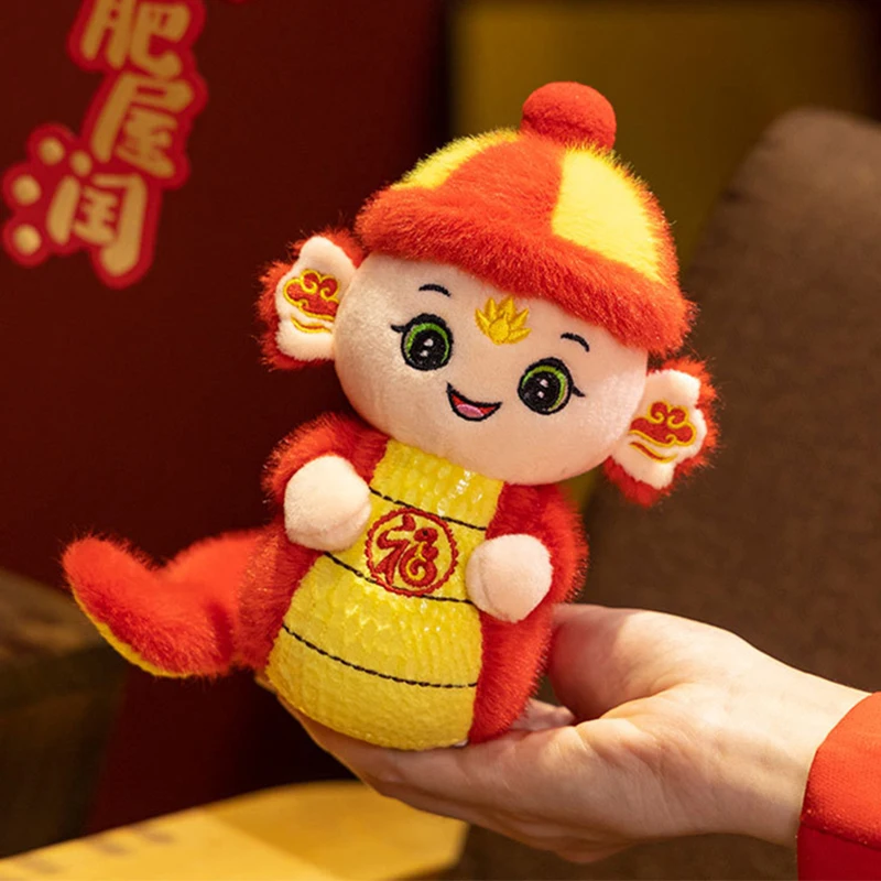 2025 serpiente año mascota buena suerte muñeca Zodíaco serpiente decoración china regalo de Año Nuevo juguete de peluche Festival accesorios DIY