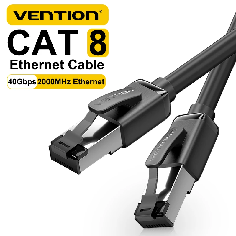 

Vention CAT8 Ethernet Cable 40Gbps 2000MHz for Laptops PS 5 Router RJ45 Cable CAT 8 Networking Cotton Braided Internet Lan Cord