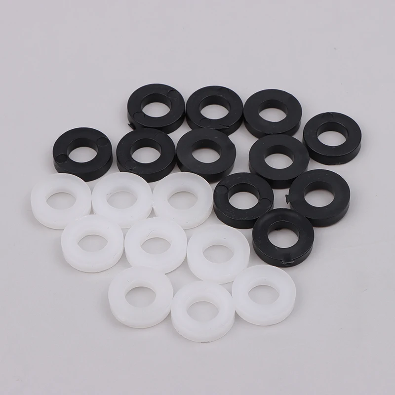 ●100pcs/lot Plastic Washer For Drum Screw Drum Lug White Black Color Flat Wahser Size: 1.3cm/0.51in