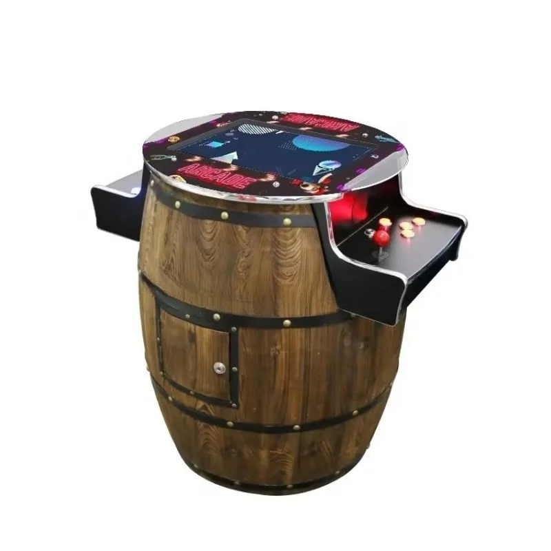 Vertical gaming barrel cabinet, 19-inch screen, bar chair
