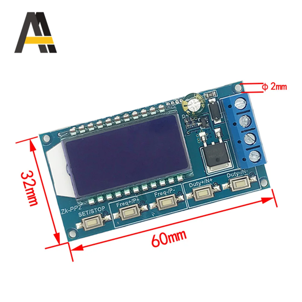 ZK-PP2K PWM Signal Generator Dimmer Motor Speed Module Controller Regulator Driver Adjustable Dimming Pulse Frequency Duty Cycle