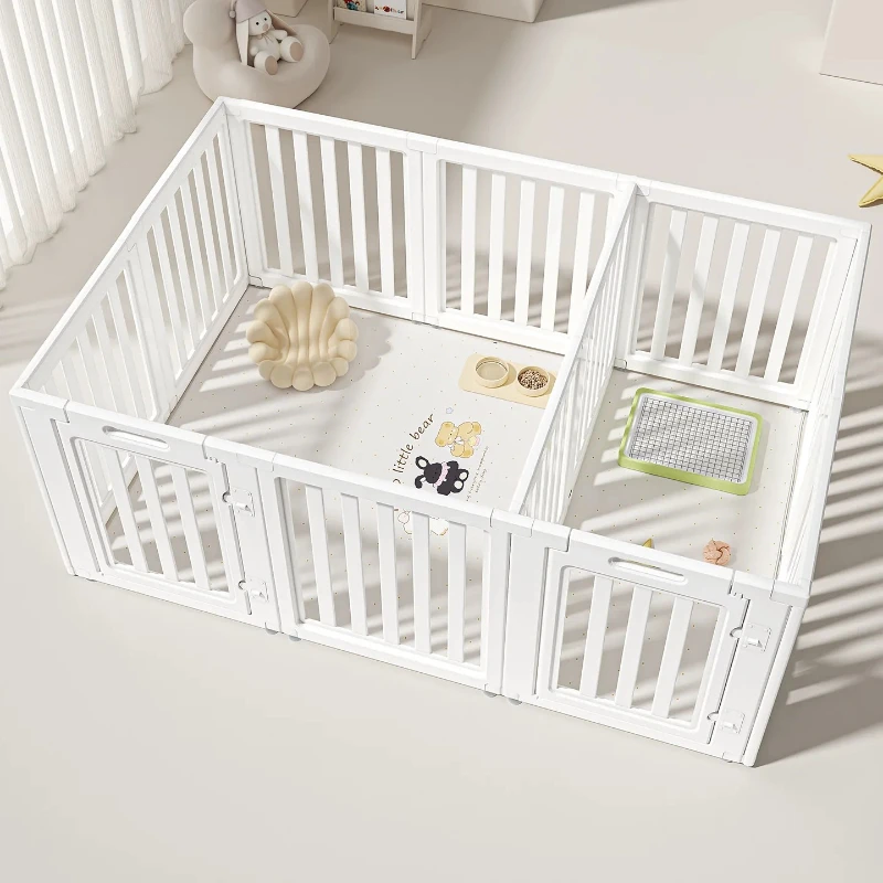 Folding Large Balcony Dog Fence Supplies Modular Acrylic Nordic Playpen Indoor Dog Fence Circle Luxury Kojec Dla Psa Home Decor