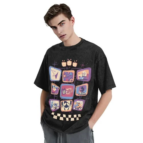 ¡Es hora de televisión! Camisetas Hip Hop lavadas camiseta de gran tamaño Tenna Deltarune novedad para hombres mujeres Tops ropa de calle camisetas de verano