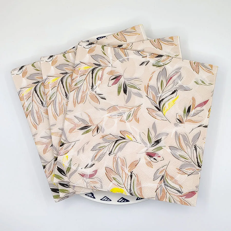 10/20pcs 33cm 2Layer Full Leaf Napkins Party Table Paper Meal Mat Decorative Painting Paper DIY Decoupage Paper