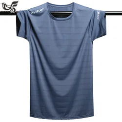 Plus Size 8XL 9XL Summer Dry Fit T Shirts Men Athletic Sports Running Gym Jogging Workout Short Sleeve Tee Shirts Men Clothing