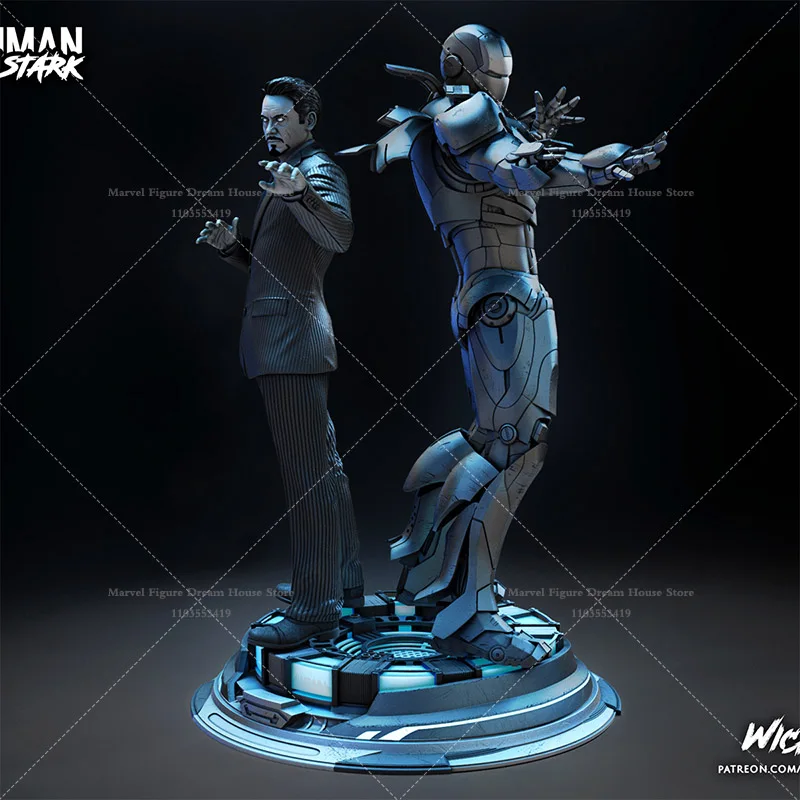 1/24 1/18 Scale Marvel Iron Man Tony Stark Mechanical Armor Genius Double Version DIY Self-assembled 3D Resin Un-panited Model