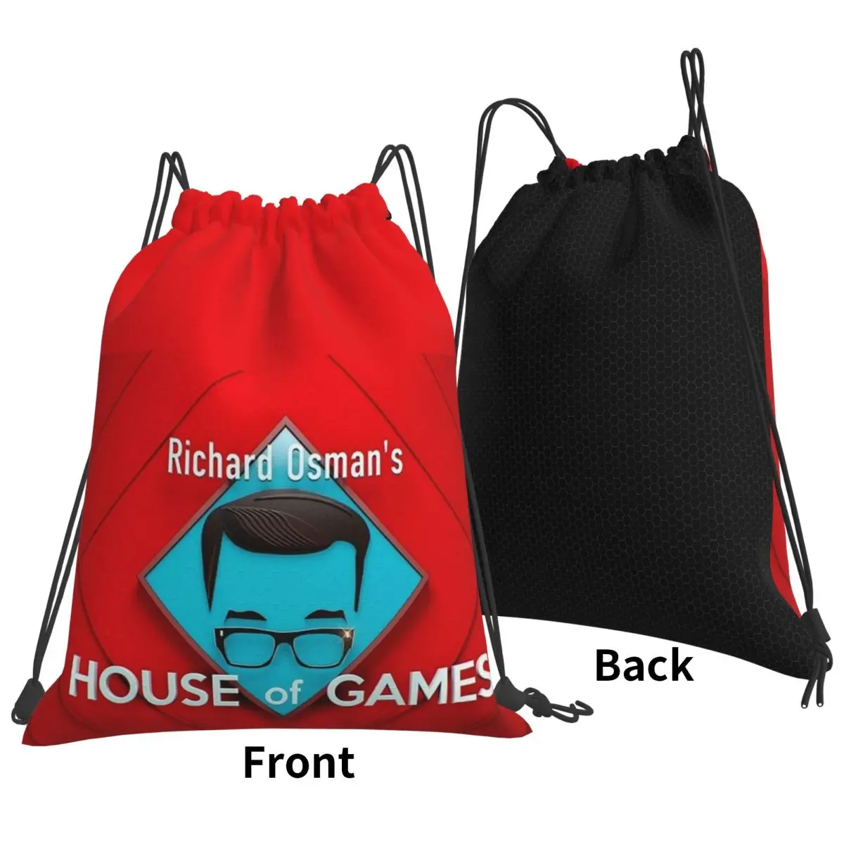Richard Osman's House Of Gam Backpacks Portable Drawstring Bags Shoes Bag Book Bags for Man Woman School