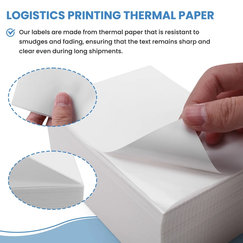 500 Pcs Thermal Label Paper Shipping Labels Thermal Label Stickers Roll For Waybill Printer Labeler