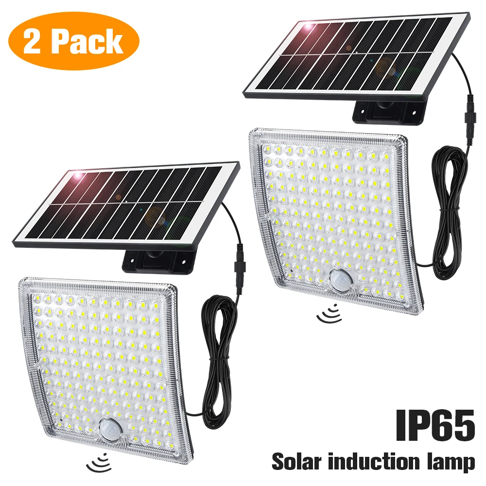 2Pcs 234LED Solar Wand Licht IP65 Wasserdicht Motion Sensor Flutlicht Außen Split Sicherheit Beleuchtung Lampe für Terrasse Hof garage