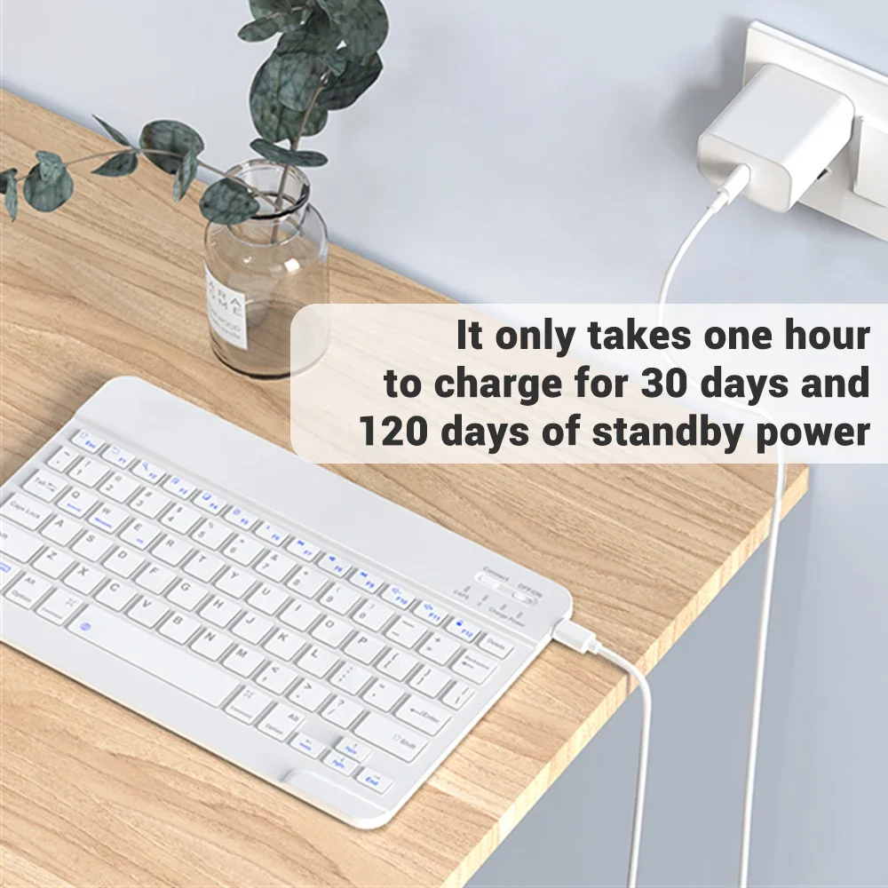 لوحة مفاتيح وماوس بلوتوث لأجهزة iPad Samsung Xiaomi Huawei Phone Tablet لوحة مفاتيح لاسلكية صغيرة رفيعة لنظام Android IOS Windows
