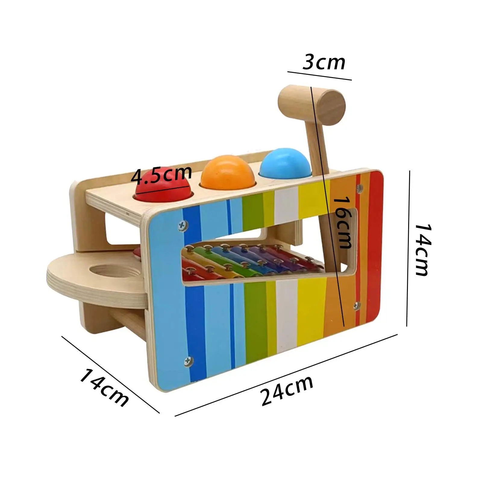 Pound & Tap Bench Wooden Toys Musical Hammering Pounding Toy Montessori for 1 2