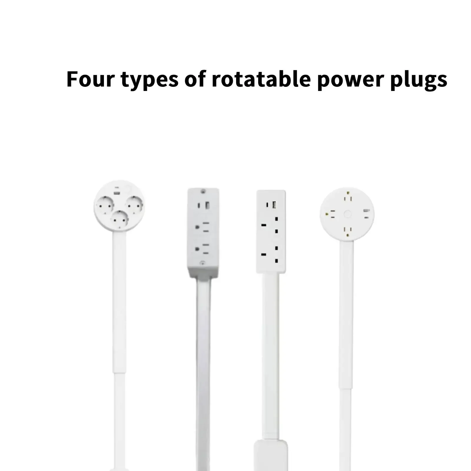 New Electrical Wall Plug Rotates Electrical Outlet Extender Adjustable Length Power Outlets Extender Power Socket for NightStand