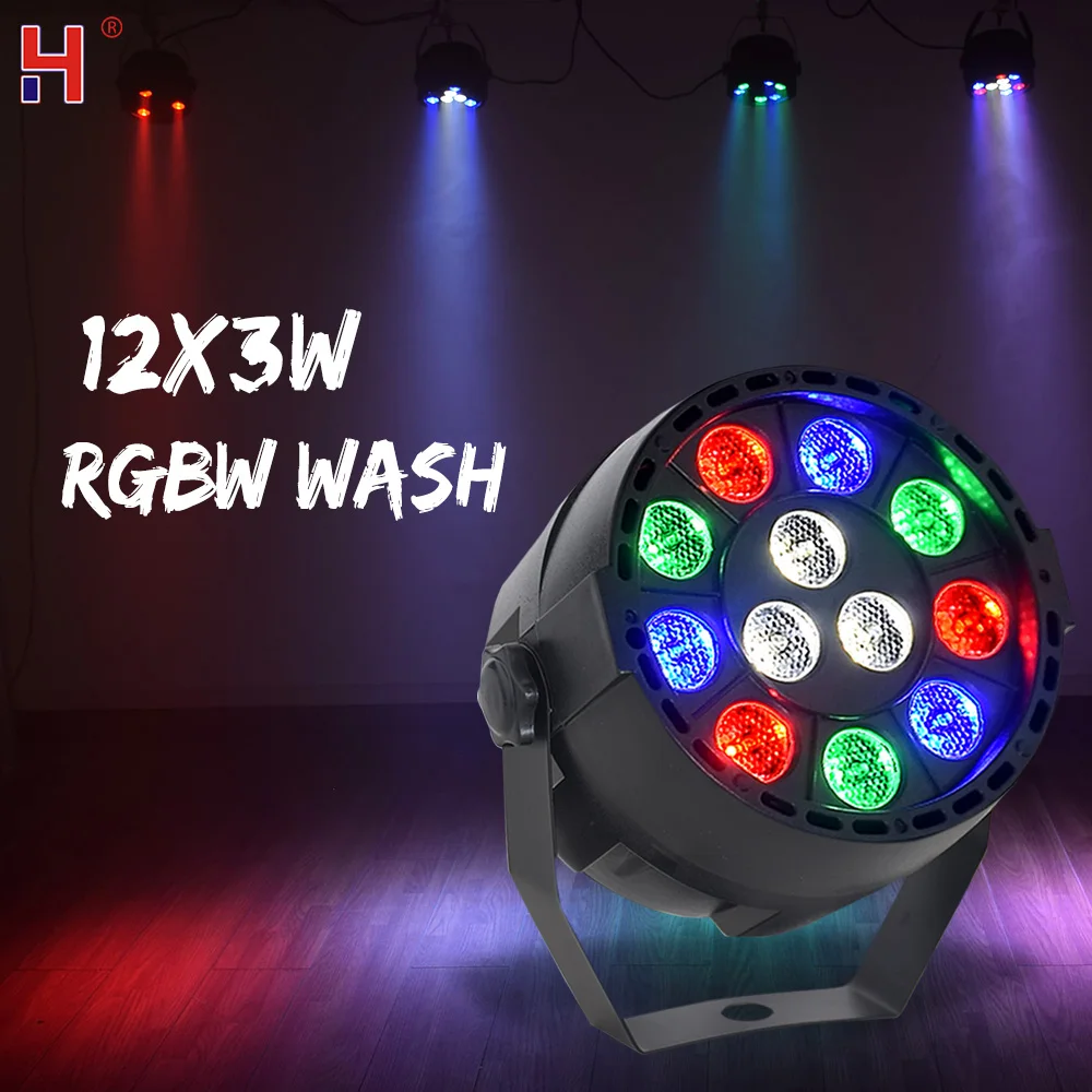 Led Flat Par Licht 12X3W Rgbw Podium Licht Scenische Verlichting Kerst Decoratie Dj Apparatuur Discolamp Hoge Kwaliteit Dmx Controle
