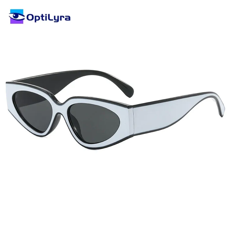 

OptiLyra Brand Punk Cat-Eye Sunglasses Outdoor UV400 Sun Protection Glasses Fashionable And Simple Small Frame Glasses