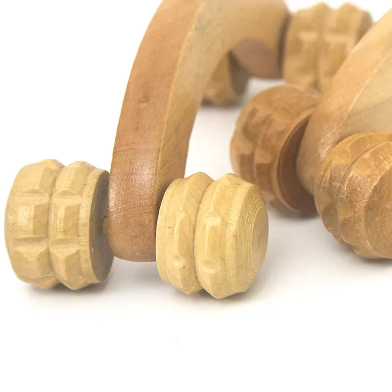 Rodillo de masaje de madera de mano, tejido de terapia de madera para calmar el cuello, tallado corporal, dragado meridiano, pérdida de peso, se puede usar