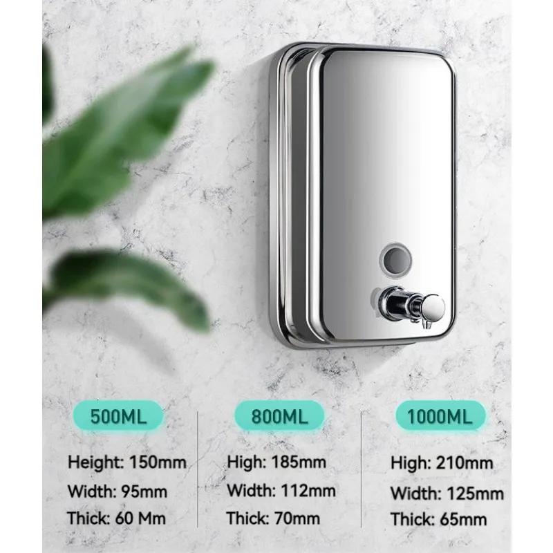 

Liquid Soap Dispenser 304 Stainless Steel Manual Soap Dispenser Hotel Bathroom Toilet Wall-mounted Press Hand Sanitizer Box