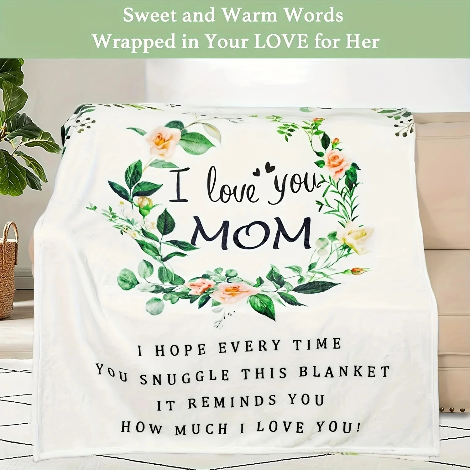 Luxurious soft flannel blanket, the best gift for mom, suitable for celebrating and blessing scenes