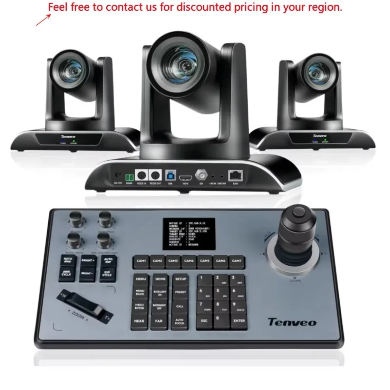 

Conference System TEVO-VHD612A(3PCS)+KB200 USB 3.0/HDMI/RJ45/SDI 12x Optical Zoom Joystick Controller For Ptz Camera