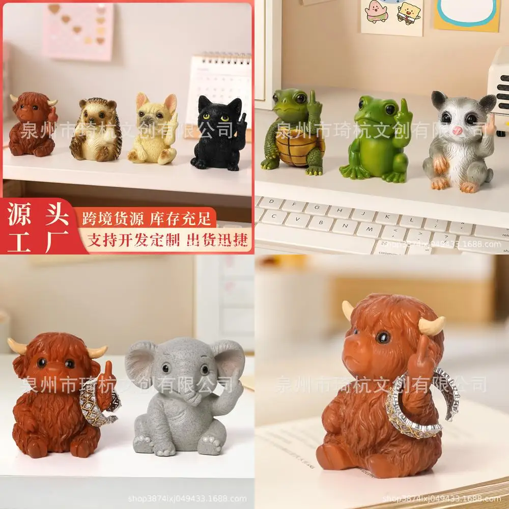 New Hot Recommended Creative Fun Small Animal Resin Craft Decoration for Desk Office Entryway