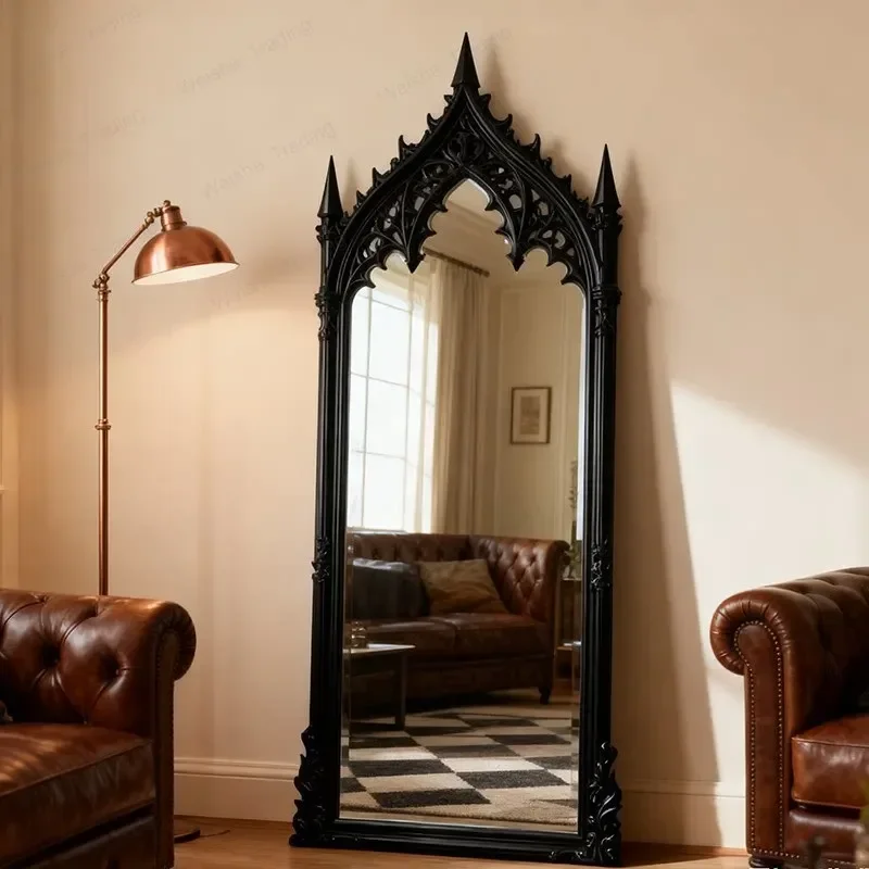 Dark wind floor-to-ceiling mirror full-length mirror Gothic style fitting bedroom dressing mirror