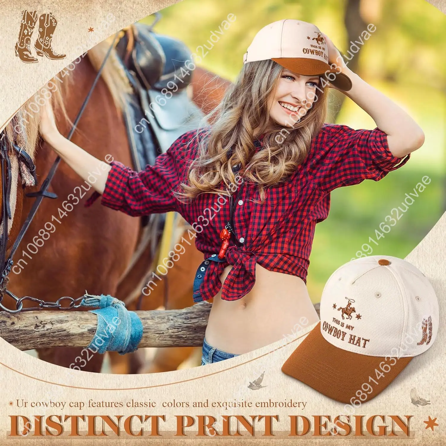 JaGely Chapéu de caminhoneiro vintage fofo chapéu de caminhoneiro ocidental país retrô bordado boné de cowboy ajustável para mulheres homens presentes