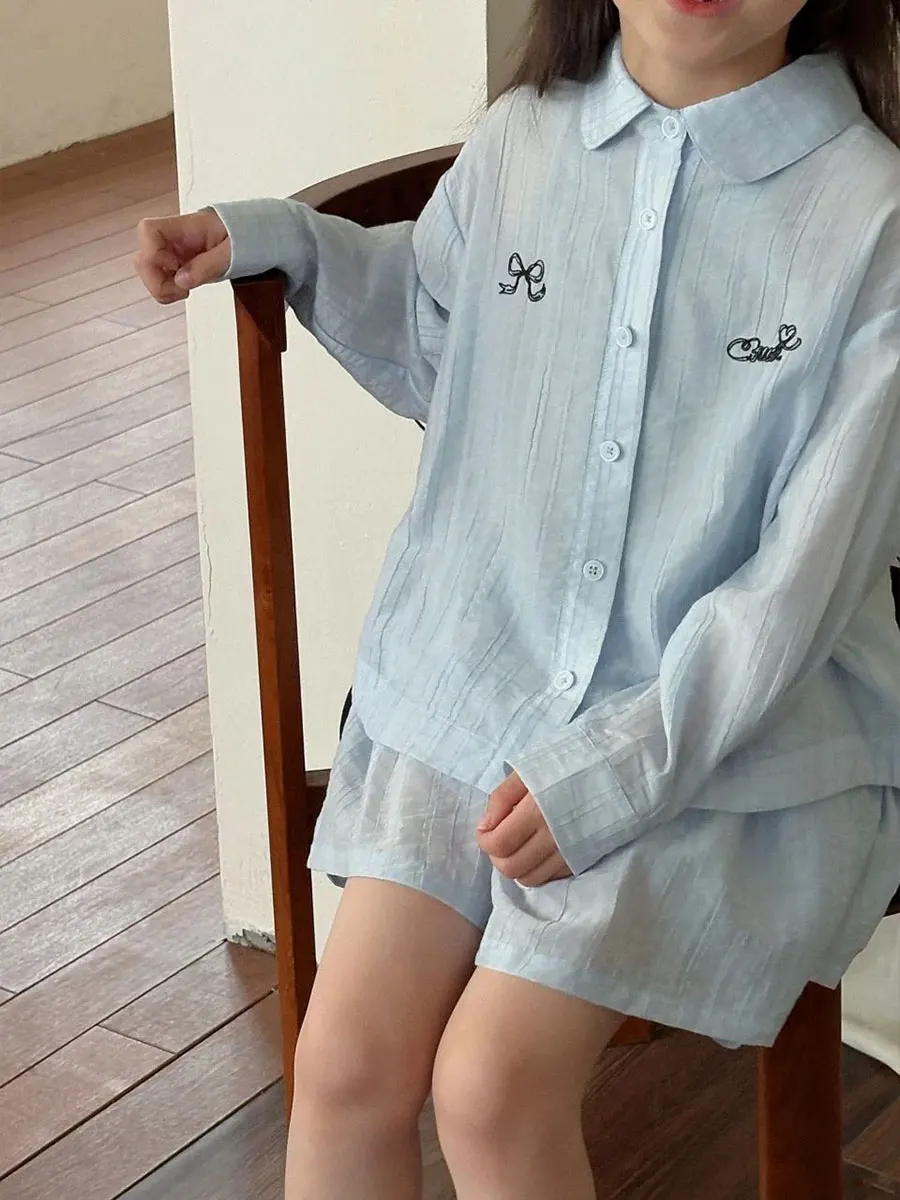 Girls Spring Outfit Set Pink Shirt And Skirt Children's Clothing Casual Style 2-Piece Set for Ages 2-14 Pola Team Brand