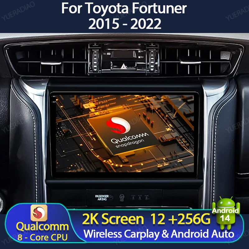 

Автомобильный радиоприемник Android 14 для Toyota Fortuner 2 2015 2016 2017 2018 2019 2020 мультимедийный видеоплеер GPS навигатор Carplay автомобильное головное устройство