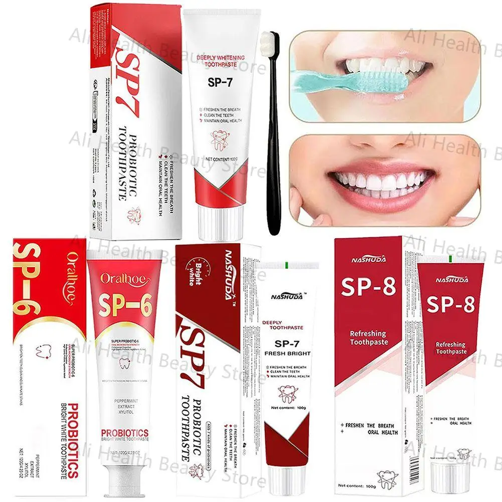 

Probiotics Brightening Toothpaste SP-6 SP7Tooth Stains Smoke Stains Amino Acid Breath Fresh Oral Toothpaste 100g/120g