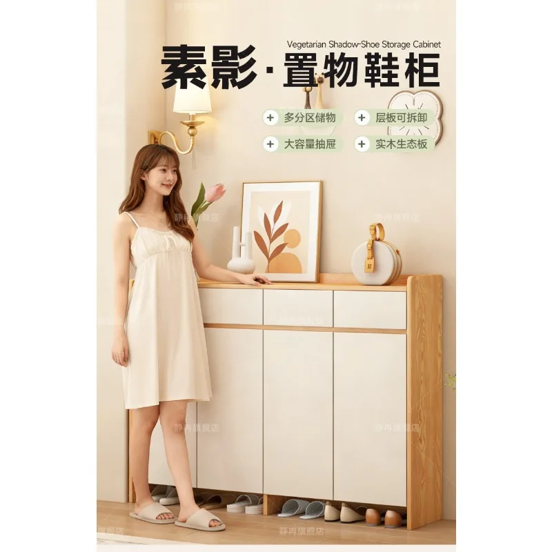 Simple shoe cabinet integrated at door of the home against  wall to enter the home storage cabinet 2026 new popular shoe