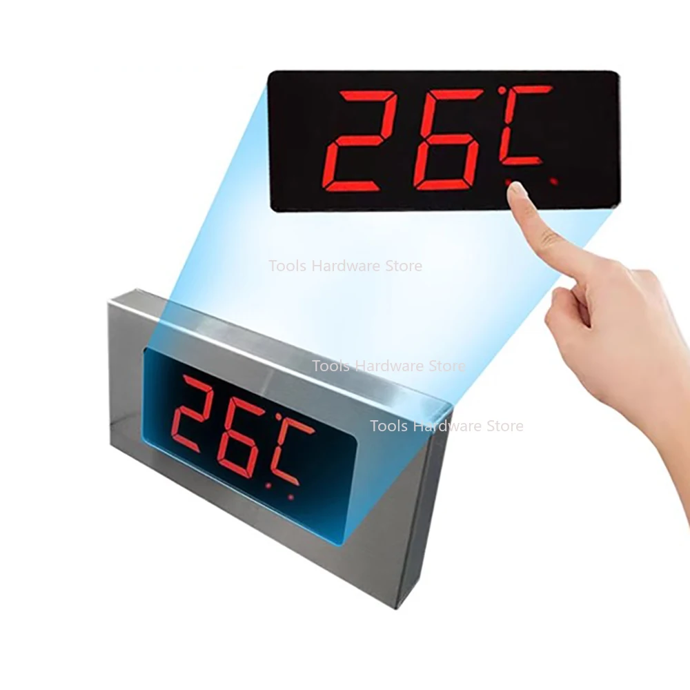 ميزان حرارة رقمي عالي الدقة بشاشة كبيرة - شاشة من الفولاذ المقاوم للصدأ 304 للفريزر وحوض السمك وحمام السباحة -9 ℃   إلى 99 ℃