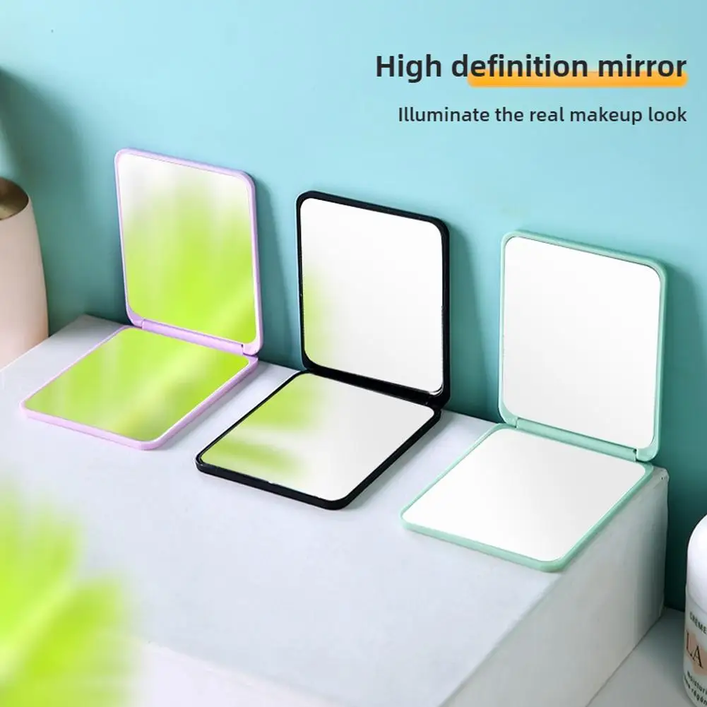 Plastic Folding Mirror Pocket Mini Portable Makeup Mirrors Travel Small Foldable Mirror Cosmetics Vanity Tools Hand Compact J4S4