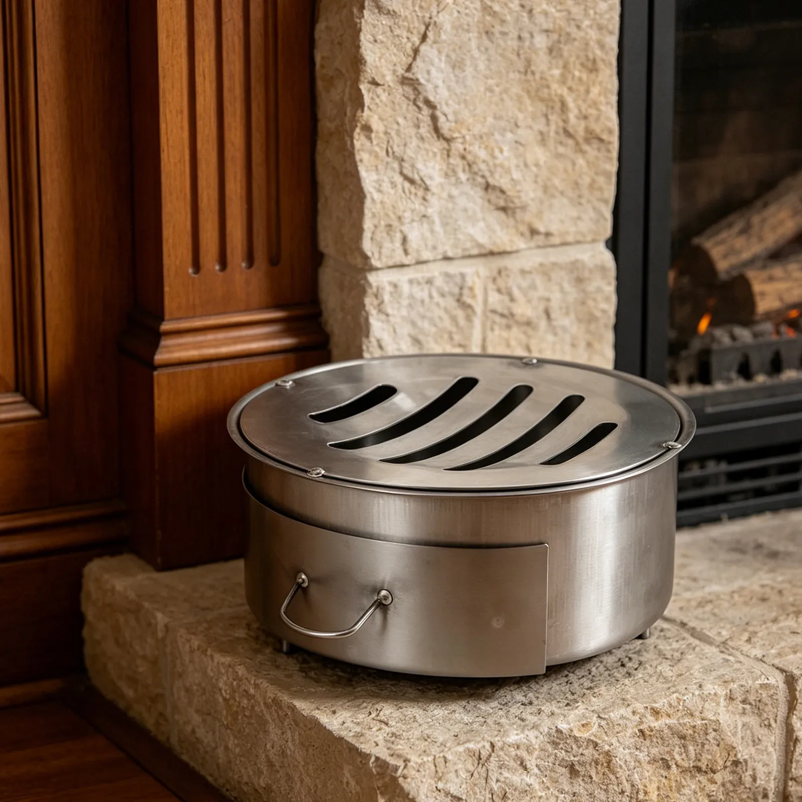 Firewood Stove Ashtray Box Steel Material Fire Resistant Wood Stove Ash Drawer High Capacity Ash Collector Part