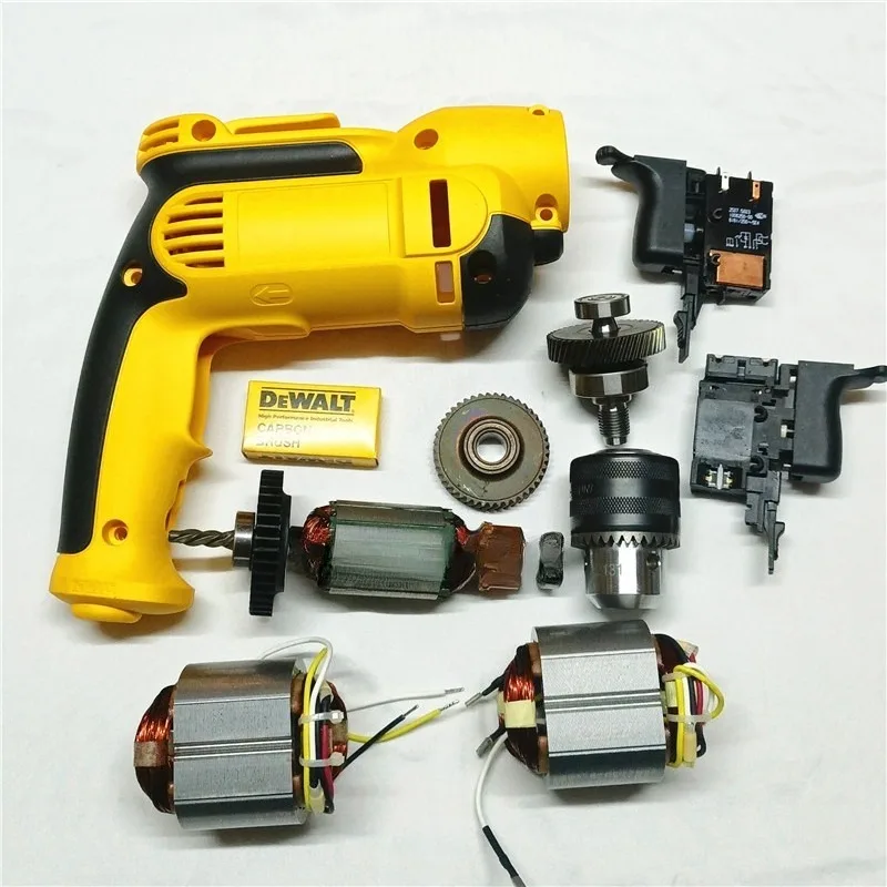 DWD112E, Hand Drill Rotor Stator Switch Gear Spindle Housing Carbon Brush, Accessories