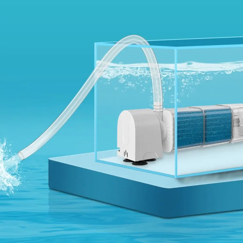 Mute Fish Tank Submersible Filter Removable Plastic Suction Toilet Water Circulation Pump Built-in Filter