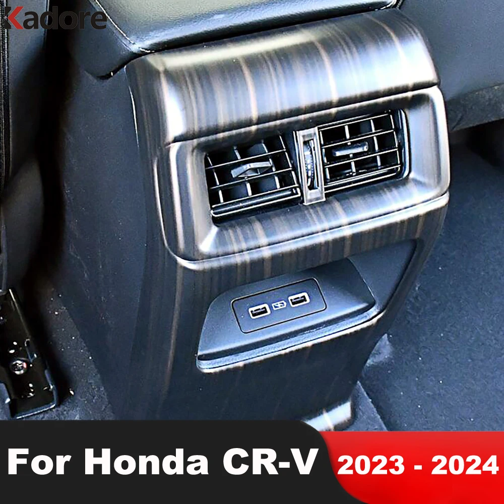 

Подлокотник для автомобиля Honda CRV CR-V 2023 2024 из углеродного волокна, задняя крышка для вентиляционного отверстия, отделка, аксессуары для интерьера