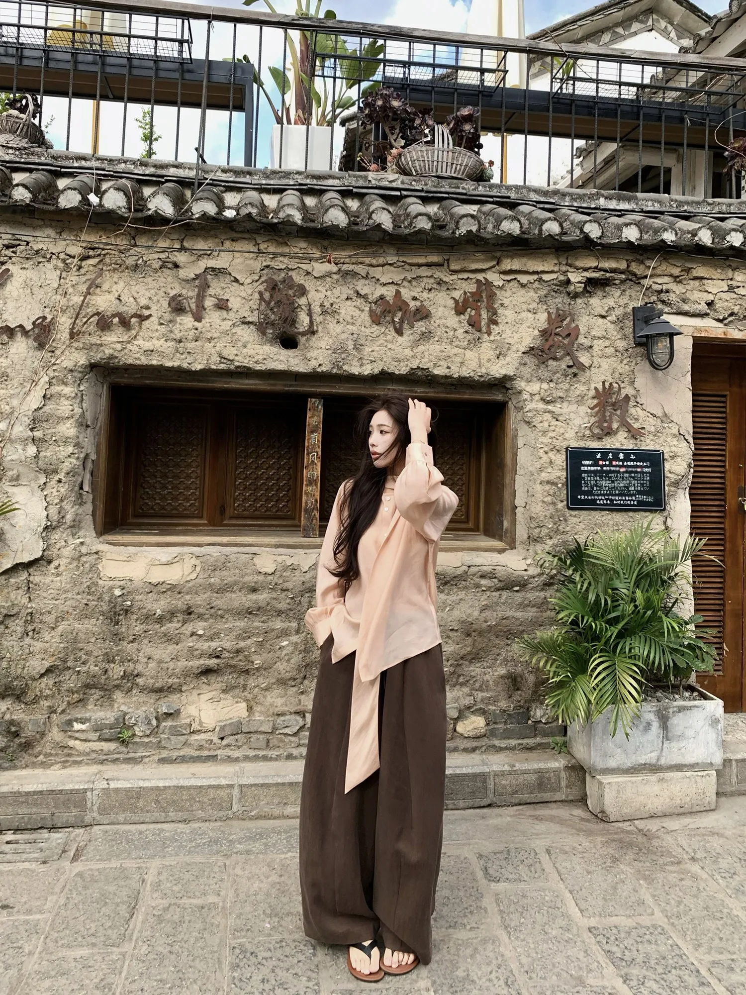 

Lazy Pants Bubble Wrinkled Loose Wide Leg Lantern Pants Balloon Pants Comfortable Loose Fit Casual Trousers for Women